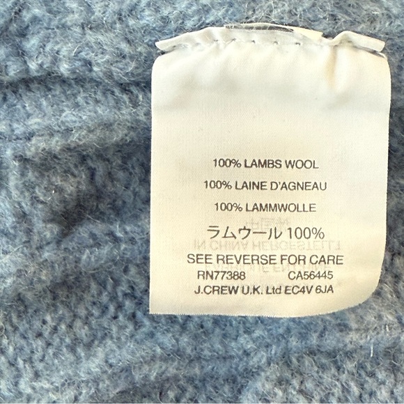 J. Crew Crewneck Pullover Cable Knit Sweater Size XL 100% Lambs Wool - Picture 5 of 5